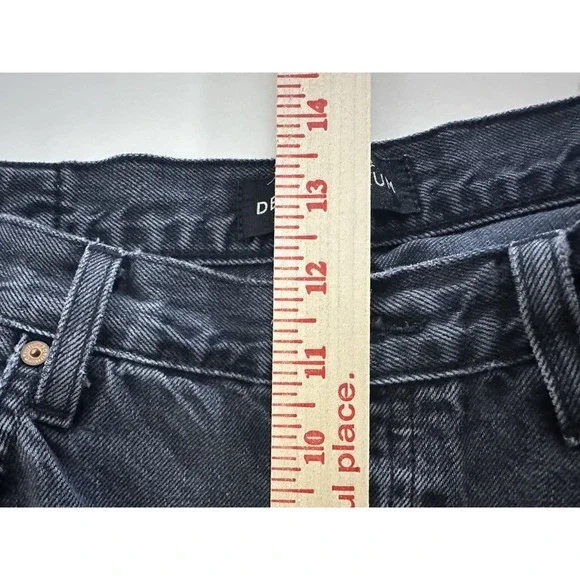 Denim Forum The Farrah High‎ Rise Wide Leg Jean Sz 31 Organic Cotton Black Denim - Picture 7 of 14